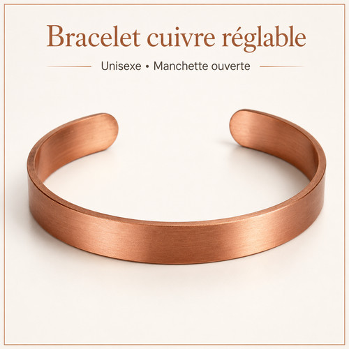 Bracelet cuivre pur réglable - pur,