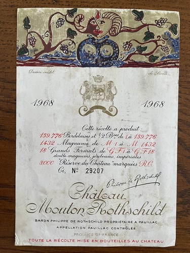 étiquette château mouton - Étiquette,