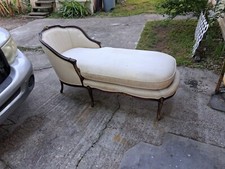 Gorgeous Paint Decorated French Louis XVI Chaise Daybed Circa 1940