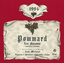 MB77 label BURGUNDY POMMARD LES NOIZONS 1994 J. MICHELOT VIgneron Pommard