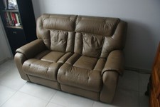 canape 2 places et fauteuil cuir les deux en relax électrique