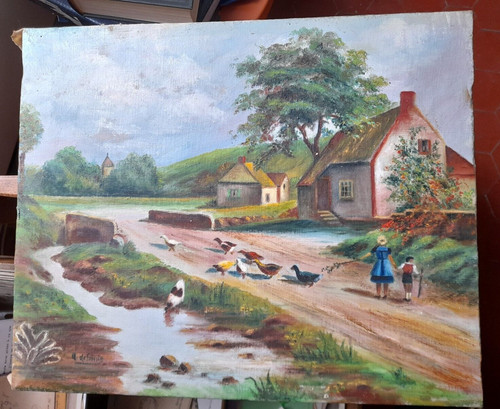 Tableau peinture huile sur