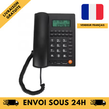 Téléphone fixe filaire avec gros bouton noir