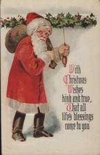 HECLA MERCANTILE SD S Dak  advertising SANTA CHRISTMAS Calumet Embossed postcard