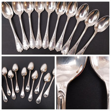 CHRISTOFLE Modèle MARLY, 10 Cuillères 14.5 cm Dessert , café en Métal Argenté