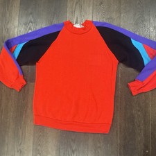 Vintage McGregor Colorblock Sweatshirt Men’s L Red Purple Blue Black Retro Pull