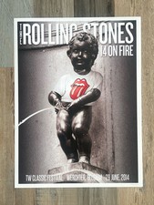 Rolling Stones Poster, Belgium Lithograph 2014 Mannekin Pis Classic Festival Art
