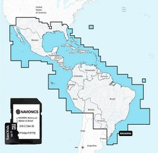 Navionics Plus 2025 microSD/MSD Chart  Maps Mexico Caribbean to Brazil Charts