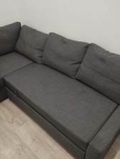 canapé lit convertible gris foncé sur bonne état 