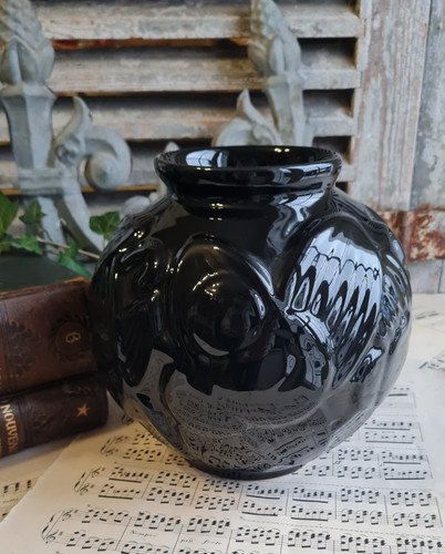 Ancien vase boule - vase, noir