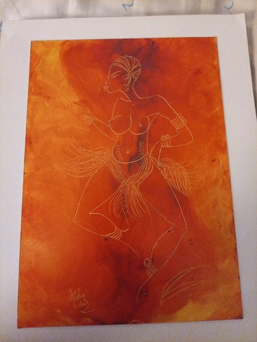 Petite peinture signé l - peinture, à