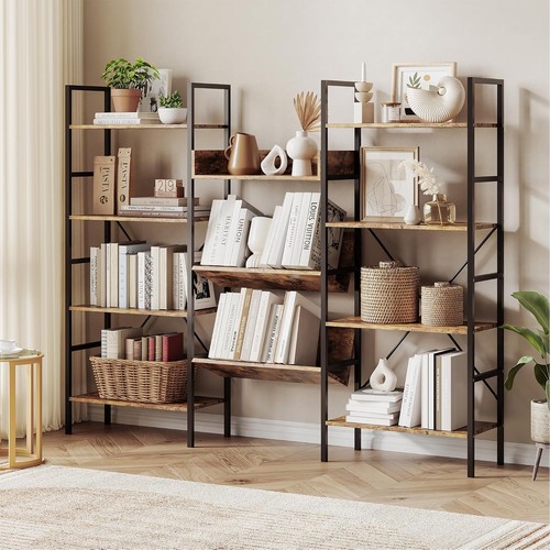 Tier industrial bookshelf - 4-tier,