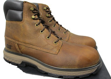 Caterpillar CAT EXPOSITION 6" Alloy Toe Safety Brown Work Boots Mens Sz 10.5