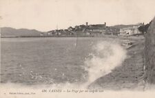 CPA 06 CANNES La Plage by a Coup de Mer