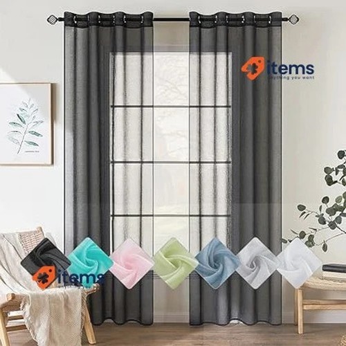 Ensemble rideaux en voile - 2,
