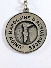 PORTE-CLES - UNION MAROCAINE d'ASSURANCES Casablanca 1960s - Métal Vintage -