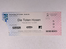 Die Toten Hosen Concert Ticket Original'Friss Ou Stirb 'Tour 23rd Décembre 2004