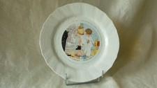 SARREGUEMINES FAIENCE DESSERT PLATE CHILD SCENE AFTER BIKE N°9*