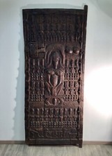 Grande Porte Dogon Ancienne Sculptée En Bois Dur Hauteur 184cm 26kg