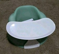 Bumbo Infant Floor Seat Baby Sit Up Chair with Adjustable Harness And Tray Green