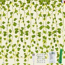 KASZOO Lot de 12 guirlandes lumineuses de lierre artificiel avec 252 LED,