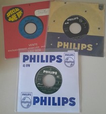 Lot 3 Vinyles 45 Tours (7")  -  JOHNNY HALLYDAY  - Juke-box