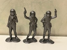 Lot 3 figurine astronaute vintage Bazar Toy Space plastic astronaut espace grey