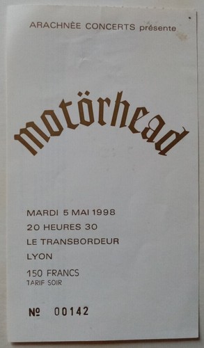 Motorhead ticket billet - motorhead,