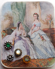 BEAUTIFUL BUTTONS 19TH CENTURY STEEL HORN RHINESTONE ON CARD DIAMETER 1.1 CM TO 0.9 CM