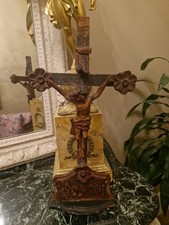 Crucifix Ancien, Bois Sculpté