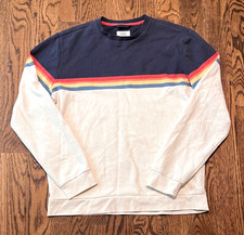 Marine Layer Sweatshirt Striped Rainbow Womens Medium Soft