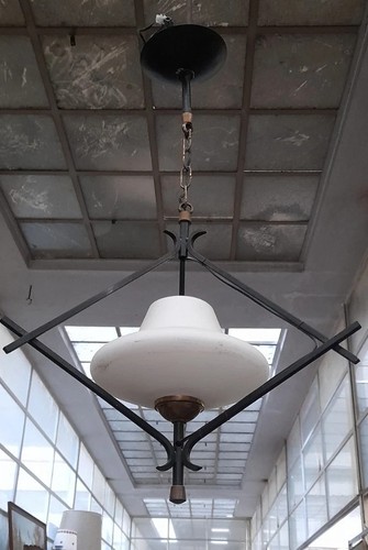 Lustre 1950 opaline fer - lustre, et