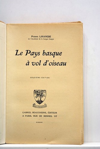 Livre ancien lhande - livre, pays