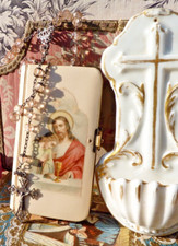 Meeting of Religious Objects 19th/1900th Century, PORCELAIN BLESSING, COLLECTION and Rosary
