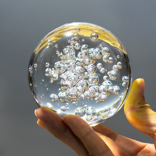 Boule cristal bulles - cristal,