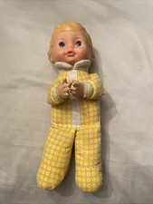 1975 Fisher Price Honey Blonde Baby Doll Sitter 208 Vintage Yellow Flower 