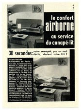 1955: Airborne comfort at the service of the sofa bed (publicity, advertising)
