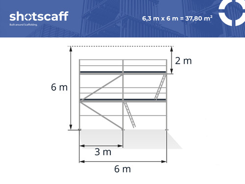 échafaudage aluminium 6x6m - Échafaudage,