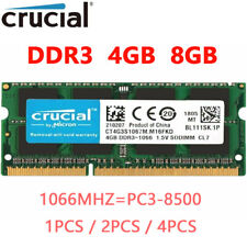 Crucial DDR3 4GB 8GB 1066MHZ PC3-8500 Laptop SODIMM Memory RAM 1.5V 204 Pins