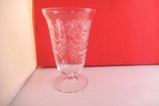Vintage Elegant Etched Flower Vase Clear Glass Iced Tea Glass