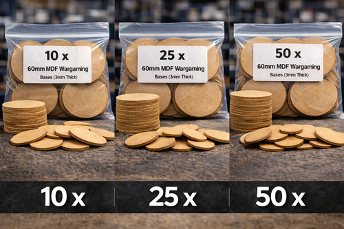 60mm rond mdf bases - mdf, 3mm
