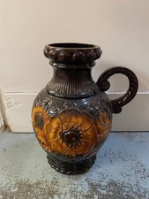 GERMAN CERAMIC POTCHE SCHEUERICH FLOWER DECOR 70s UMBRELLA HOLDER