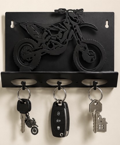 Porte clés mural métal noir - porte-clés,