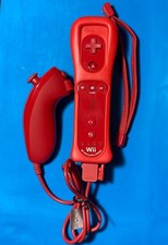 OEM RVL-036 Nintendo Wii Motion Plus Wiimote + Nunchuk - Red
