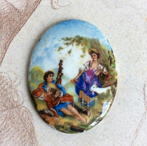 Petite plaque porcelaine de - plaque, en