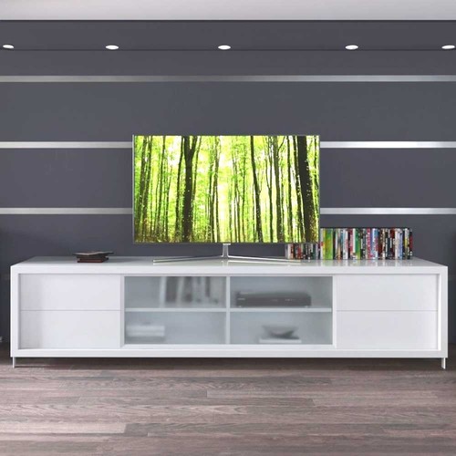 Meuble laqué blanc 240 cm - meuble,
