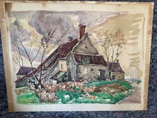 Léon AUGER Aquarelle signée