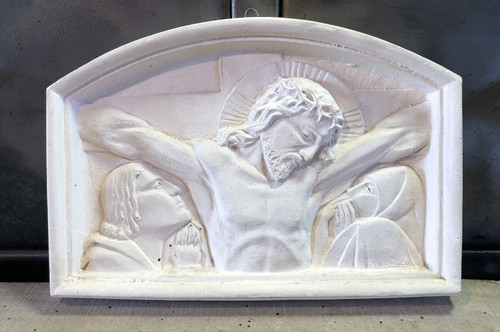Plaque bas relief religieux - plaque,