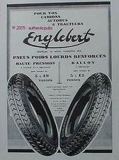 ADVERTISEMENT ENGLEBERT TIRE TRUCK BUS TRACTOR 1929 FRENCH AD
