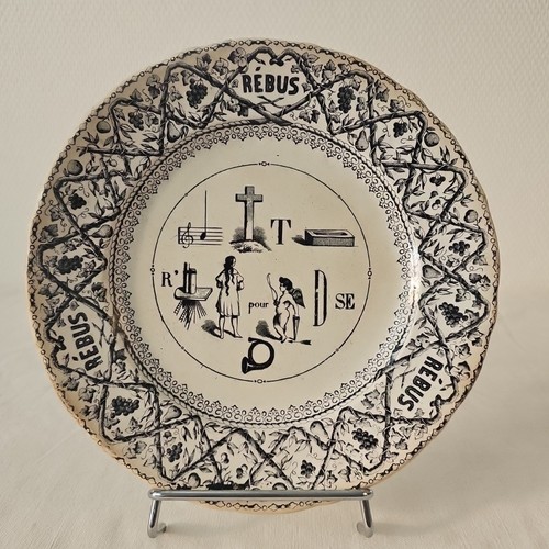 Assiette parlante rébus - assiette,